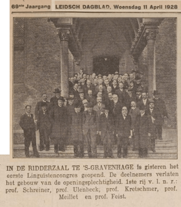 krantenfoto eerste linguïstencongres