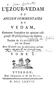 Ezour-Vedam title page